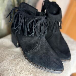 Steve Madden Cavvvo Black Fringe Ankle Boot 🌵8.5